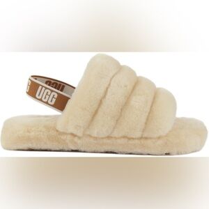 UGG AUSTRALIA FLUFF YEAH SLIPPERS IN NATURAL FOR JUNIORS | NEW!!🤎🤎